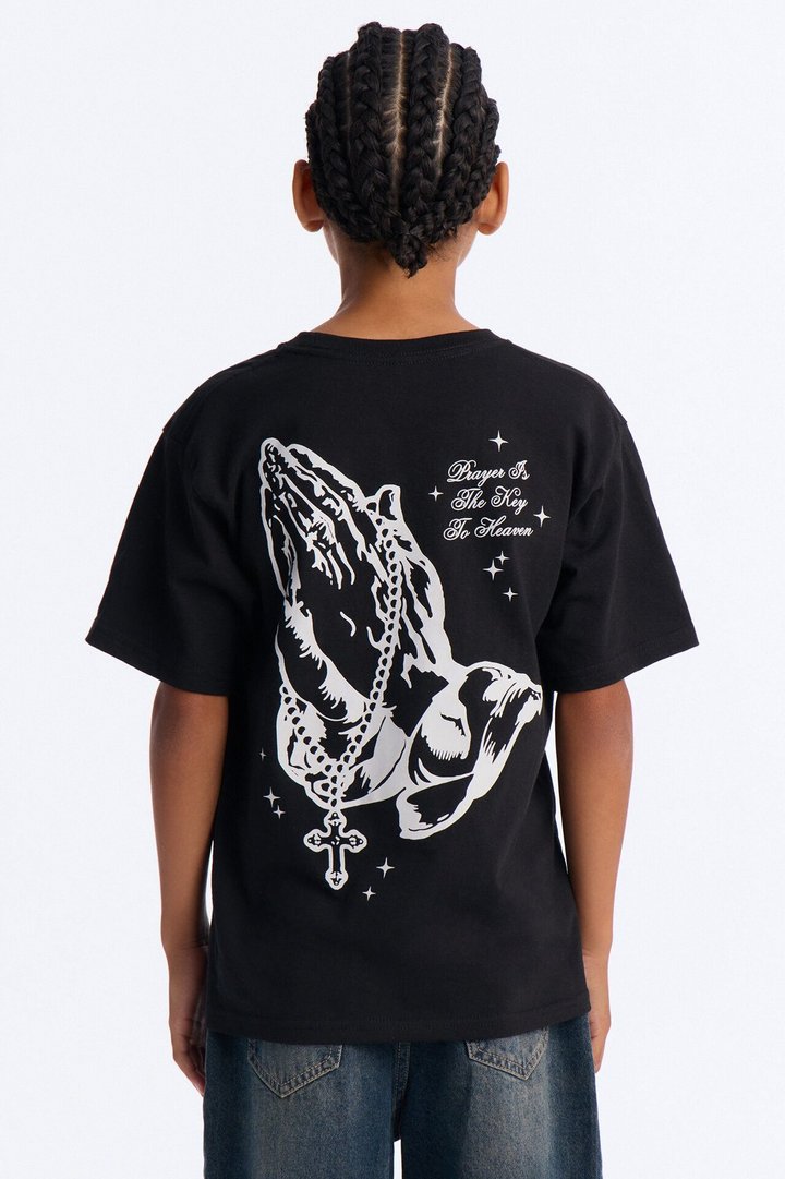 Mini Blessed With Faith Short Sleeve Tee - Black