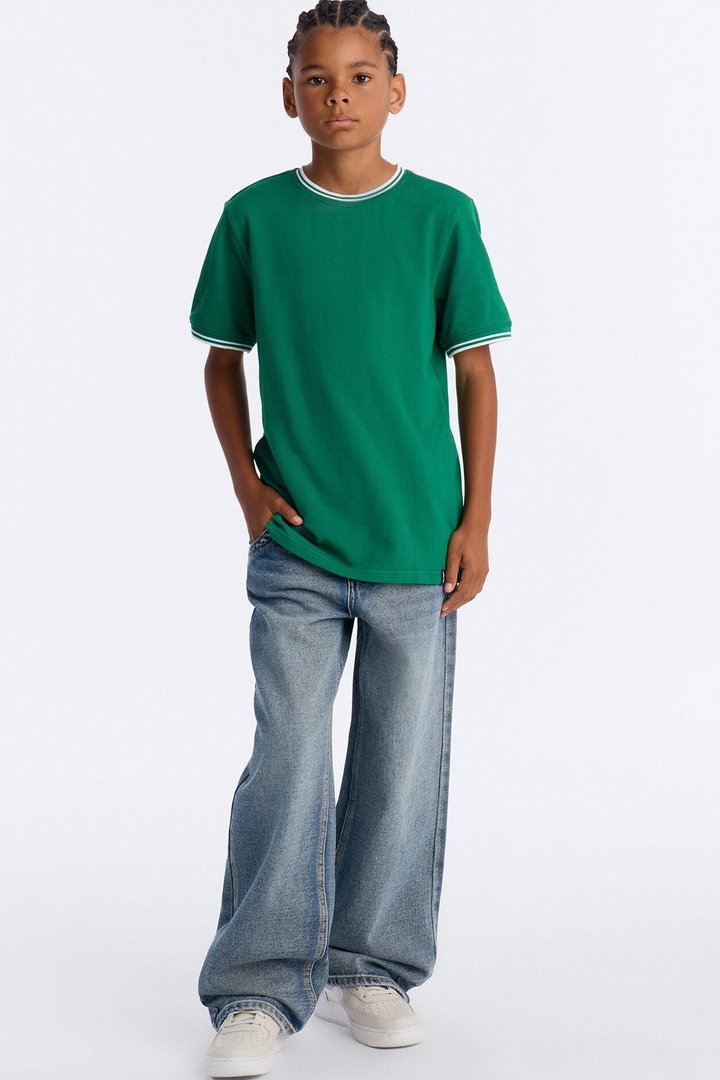 Mini I Don't Mind Pique Short Sleeve Tee - Green