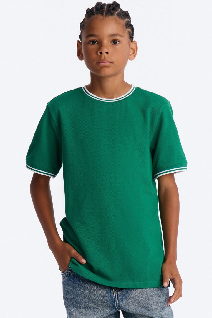 Mini I Don't Mind Pique Short Sleeve Tee - Green