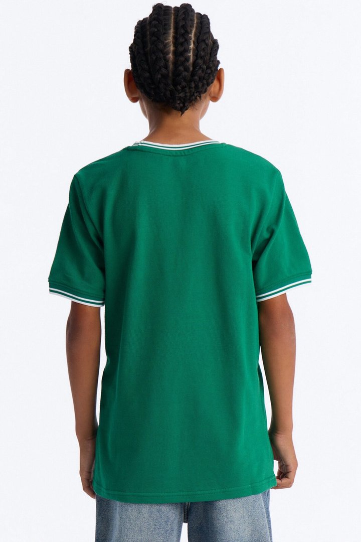 Mini I Don't Mind Pique Short Sleeve Tee - Green