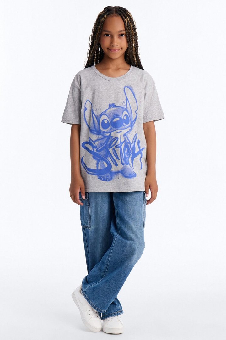 Mini Stitch Airbrush Short Sleeve Tee - Grey