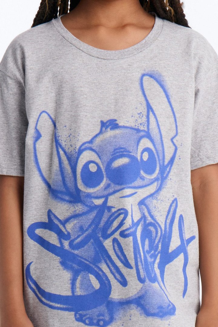 Mini Stitch Airbrush Short Sleeve Tee - Grey