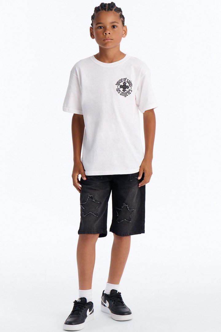 Mini House Of Saints Boxy Short Sleeve Tee - White