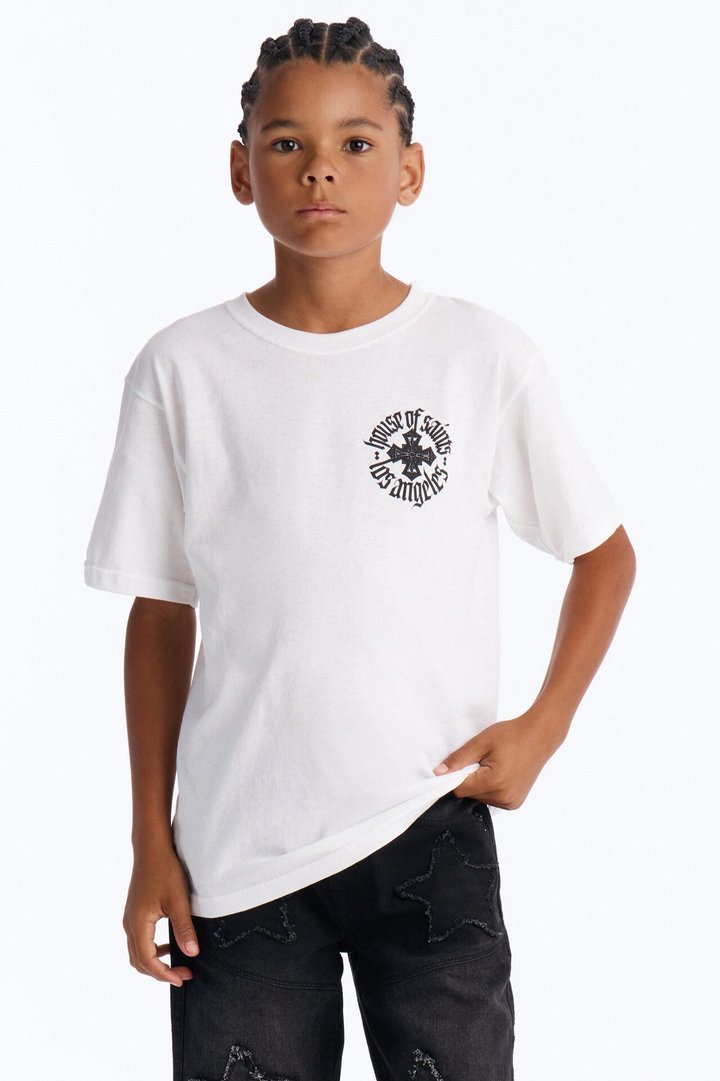 Mini House Of Saints Boxy Short Sleeve Tee - White