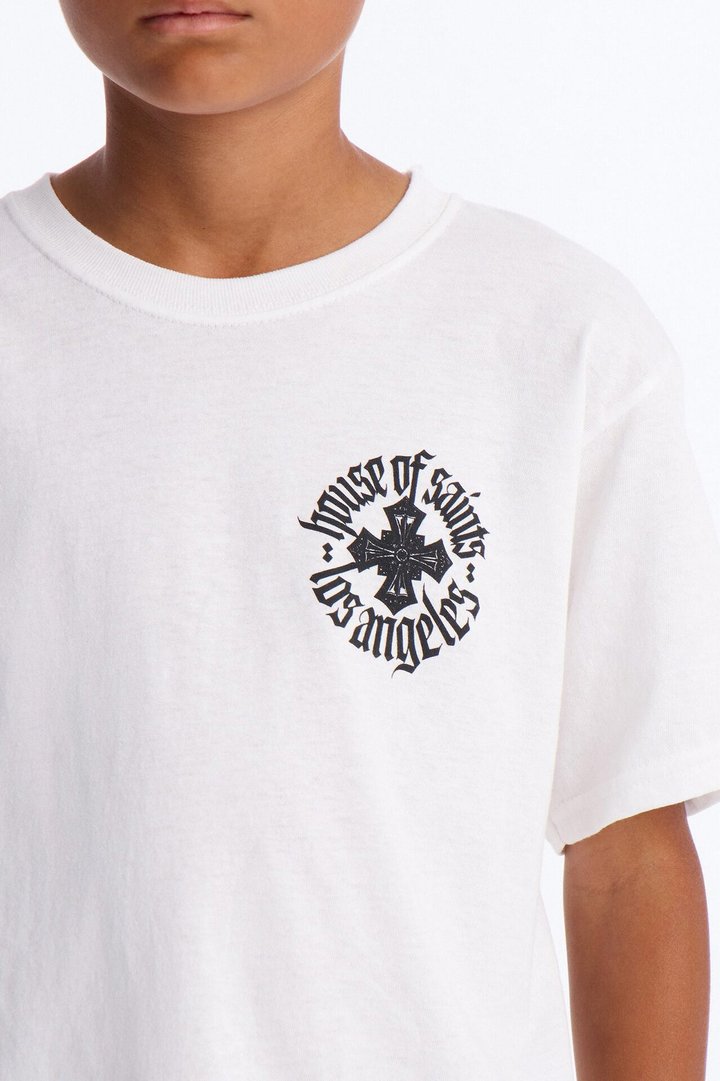 Mini House Of Saints Boxy Short Sleeve Tee - White