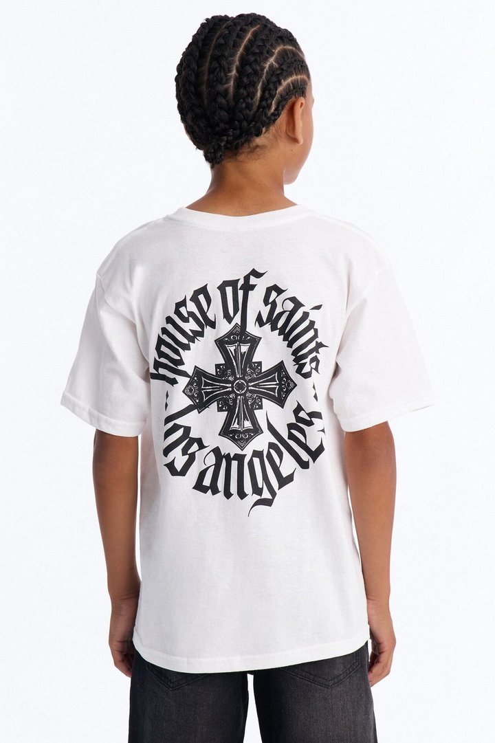 Mini House Of Saints Boxy Short Sleeve Tee - White