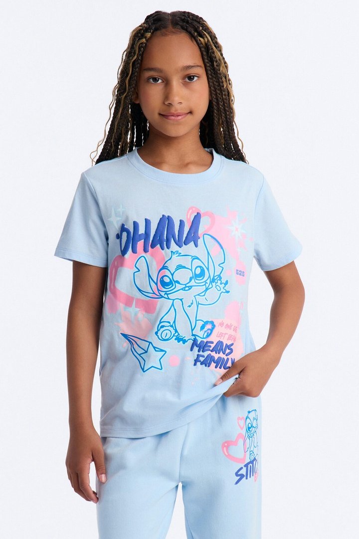 Mini Stitch 626 Ohana Wide Leg Pant Set - Light Blue