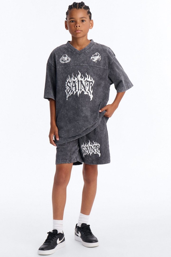 Mini Saint Forever Shorts - Black Wash