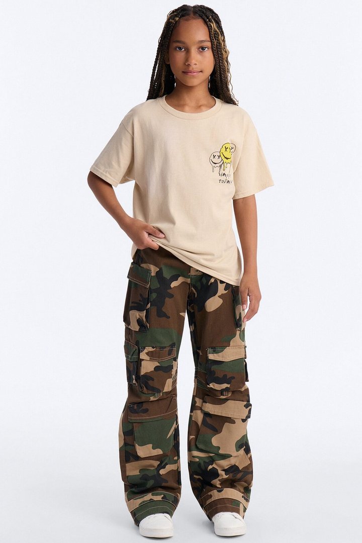 Mini Happy Happy Today Tee - Sand