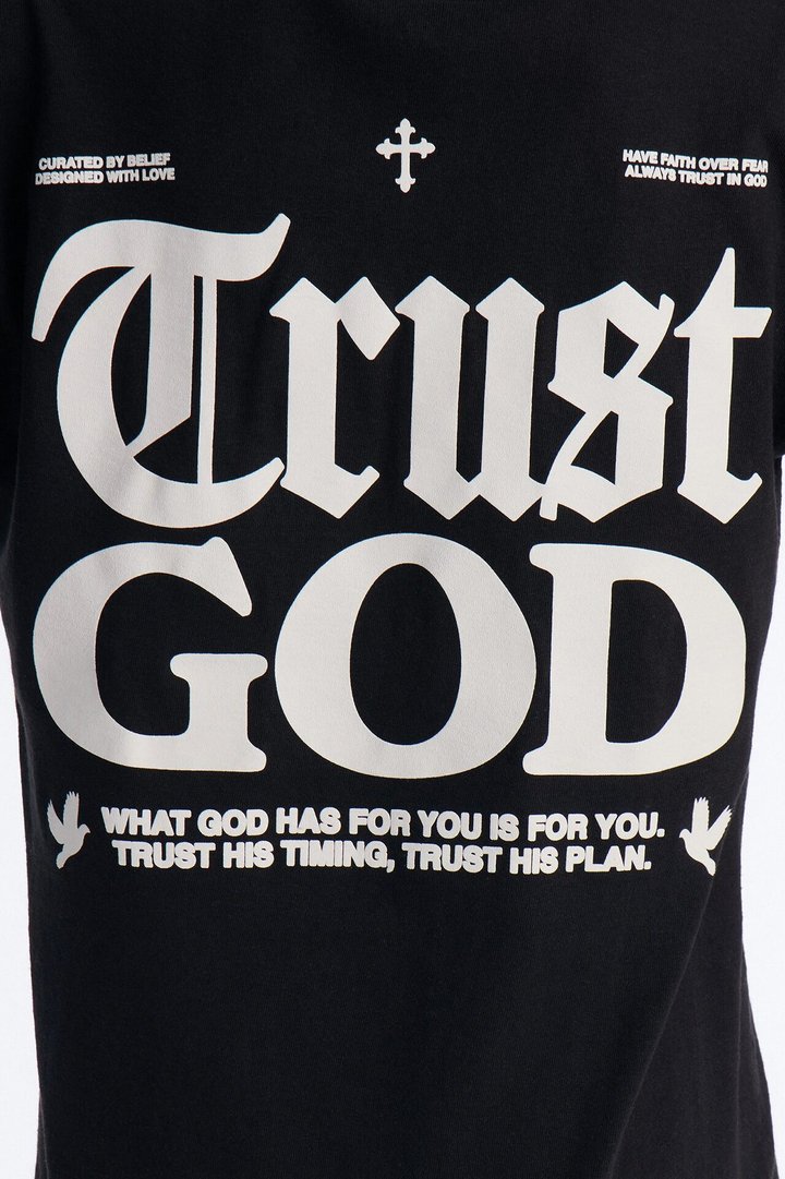 Mini Trust God Short Sleeve Tee - Black
