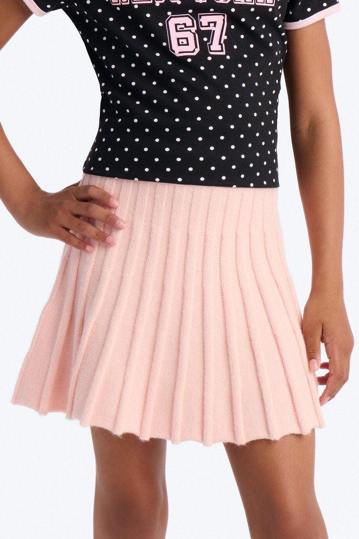 Mini Sweet 'n Simple Sweater Mini Skirt - Light Pink