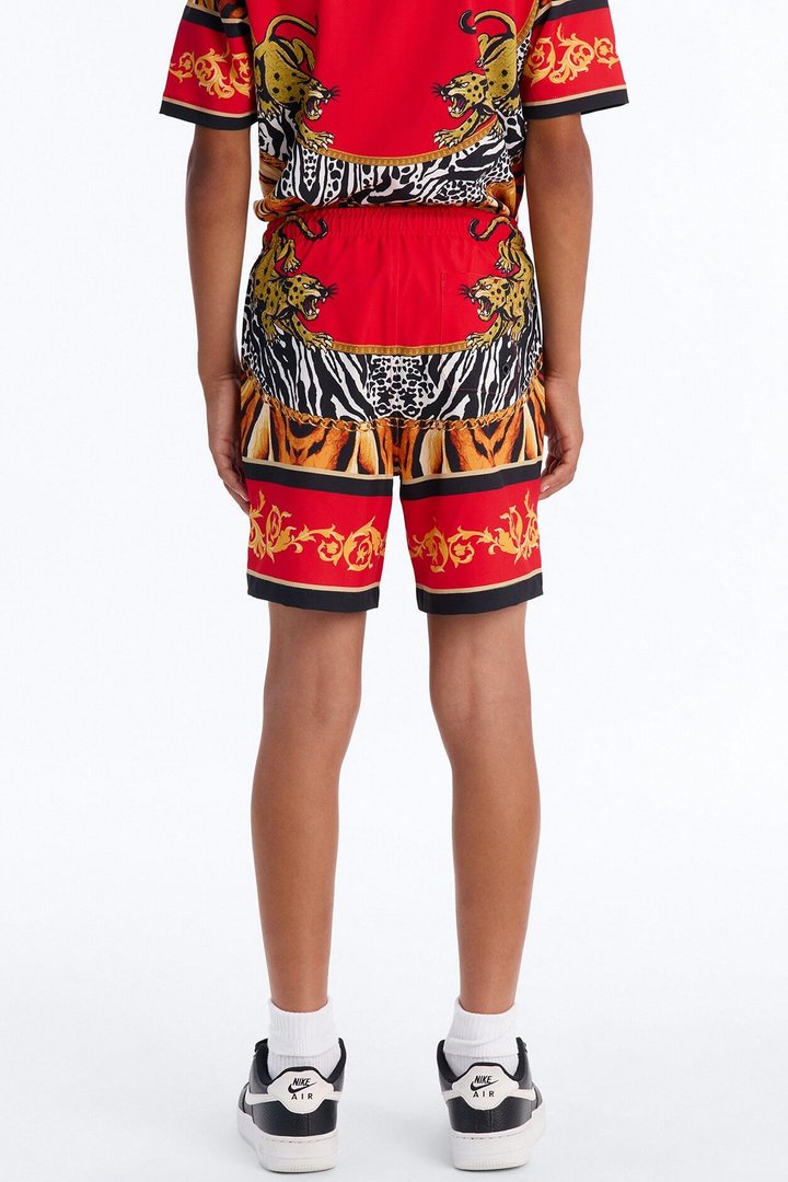 Mini Jungle Royale Baroque Swim Trunk - Red