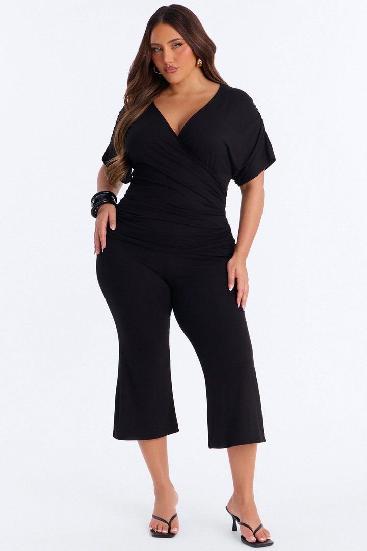 Carrie Cinched Capri Set - Black