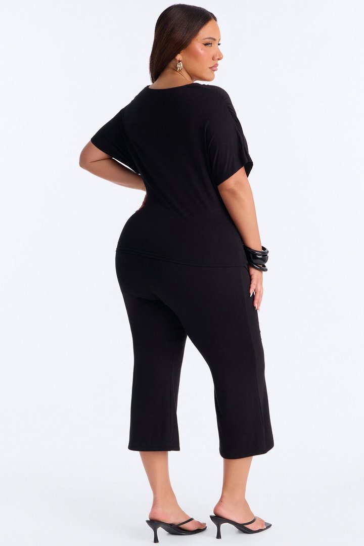 Carrie Cinched Capri Set - Black