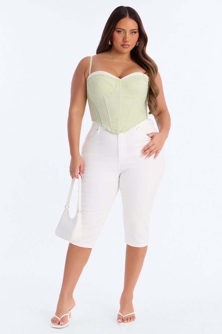 Heat Check Pinstripe Corset - Sage/combo