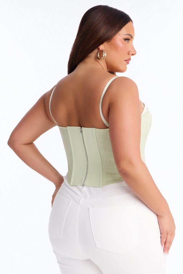 Heat Check Pinstripe Corset - Sage/combo