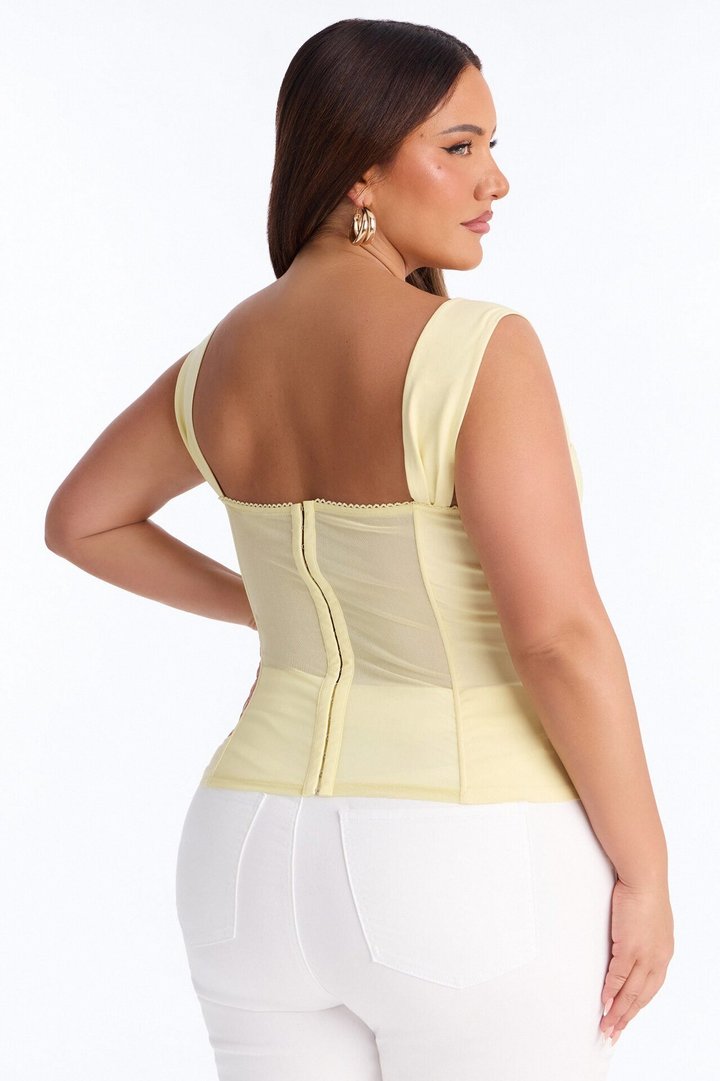 Always Around You Corset Top - Yellow