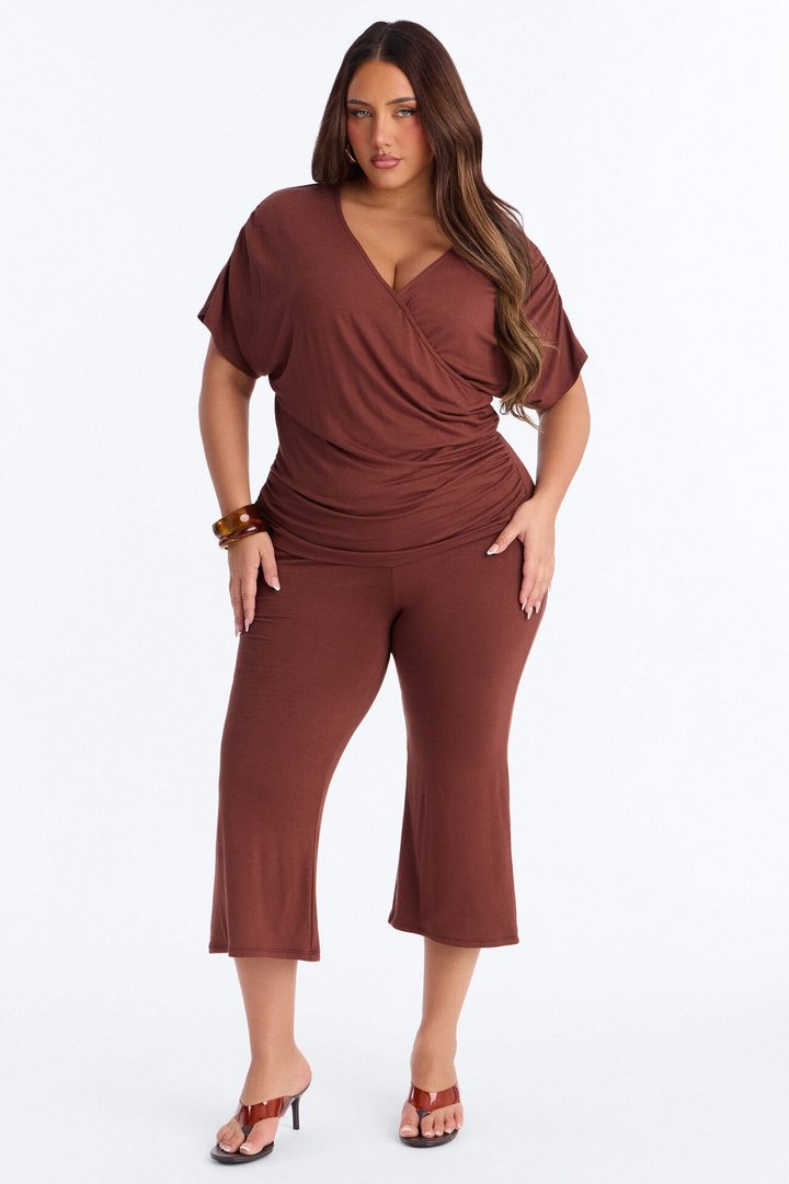 Carrie Cinched Capri Set - Brown