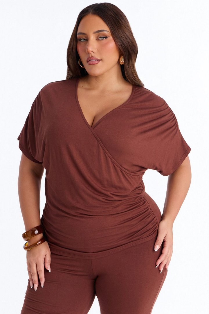 Carrie Cinched Capri Set - Brown