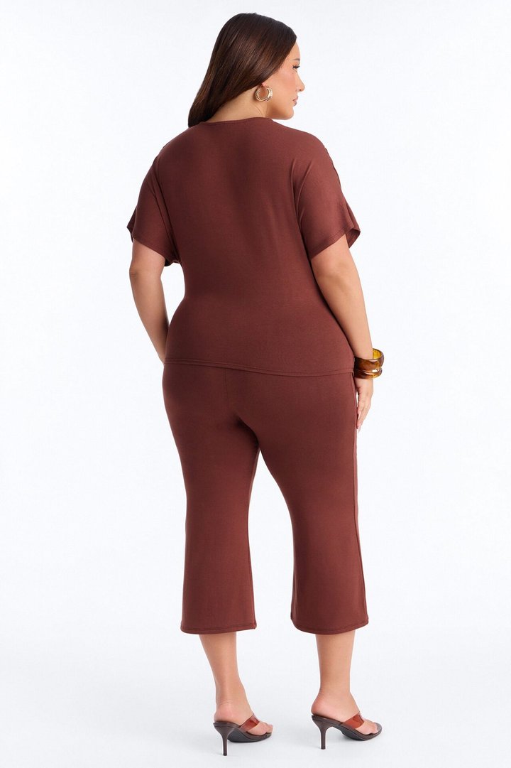 Carrie Cinched Capri Set - Brown