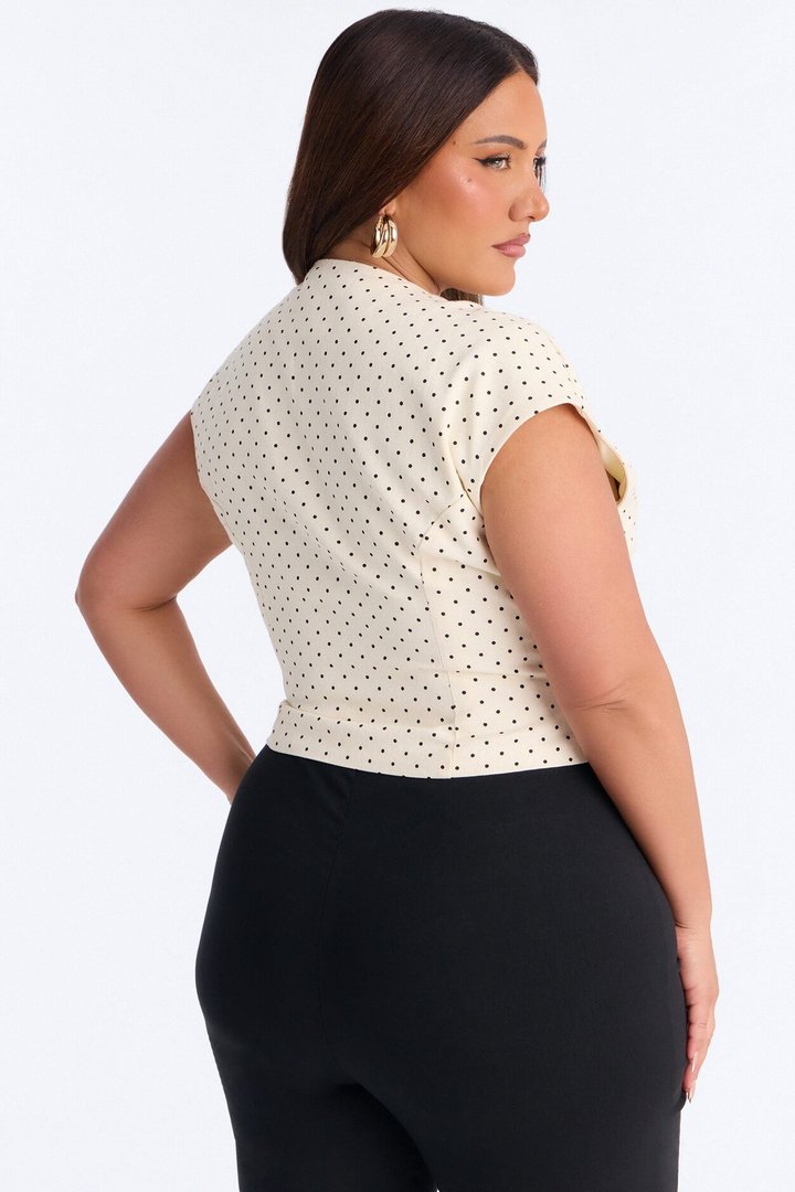 Day Made Polka Dot Twill Top - Cream/combo