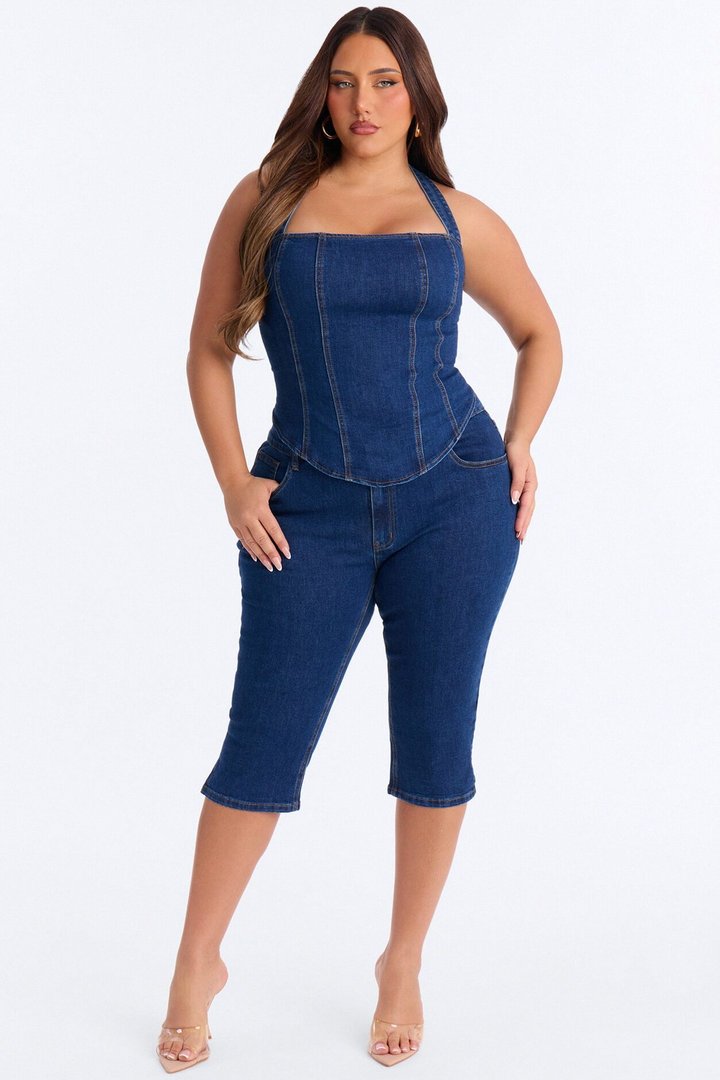 Denim Daze Capri Set - Dark Wash