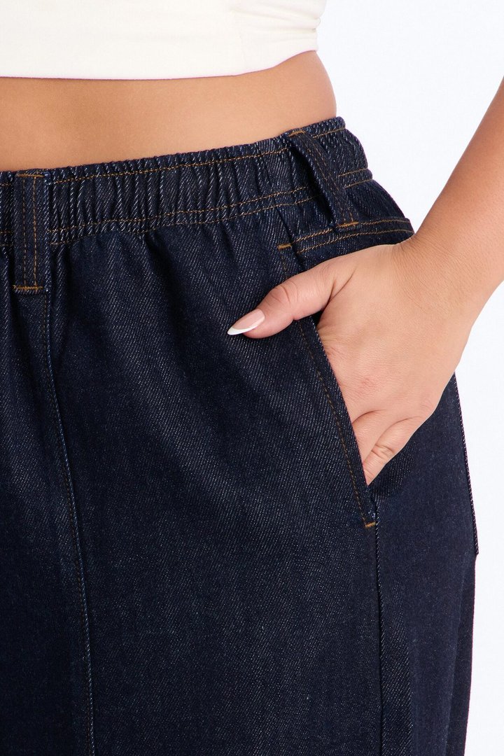 Crystal Cove Tie Waist Jeans - Dark Wash