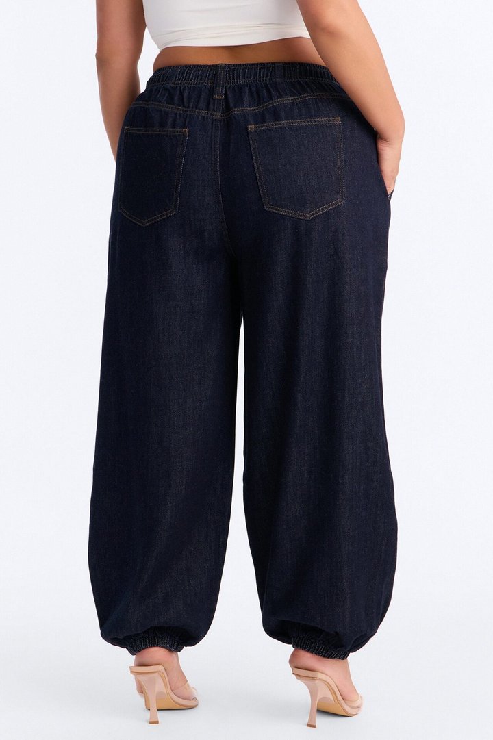 Crystal Cove Tie Waist Jeans - Dark Wash