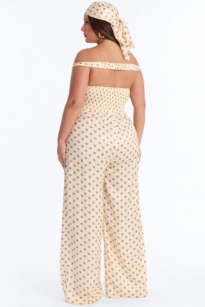 Carmela Head Scarf And Satin Jumpsuit - Yellow