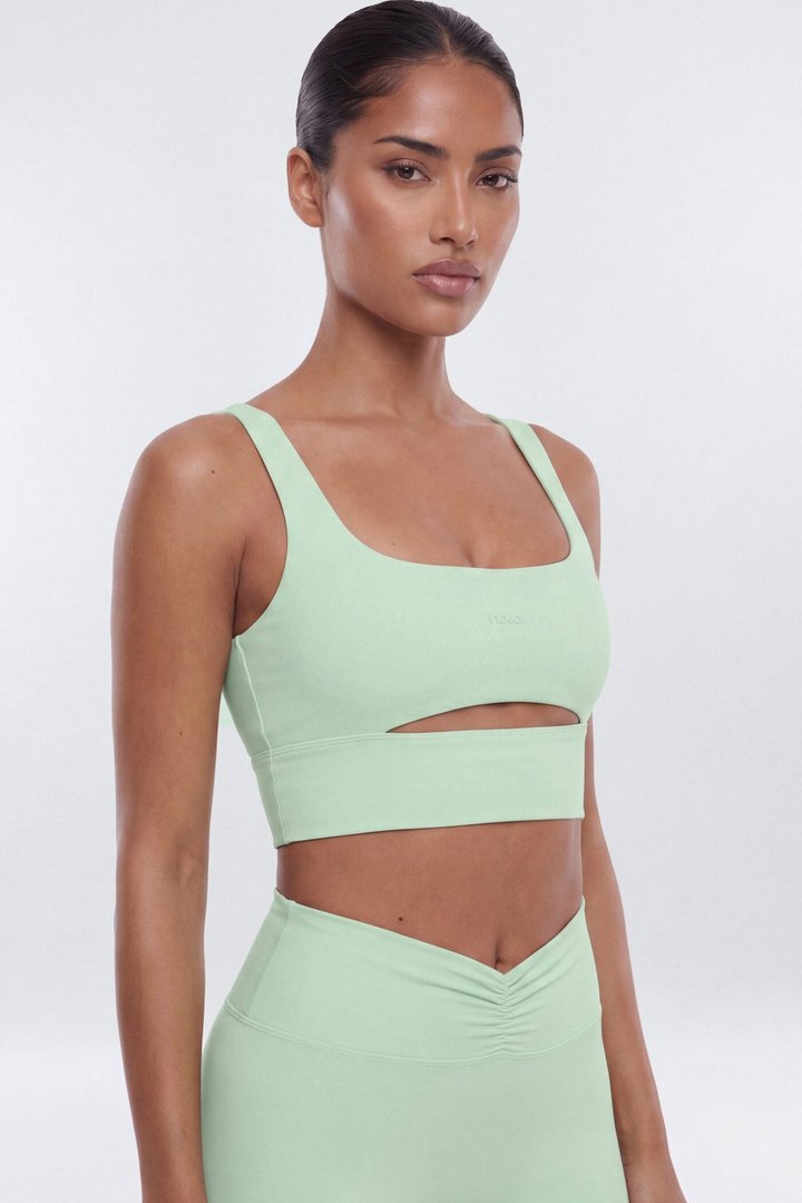 ButterSoft Cut Out Long Line Sports Bra - Cool Mint