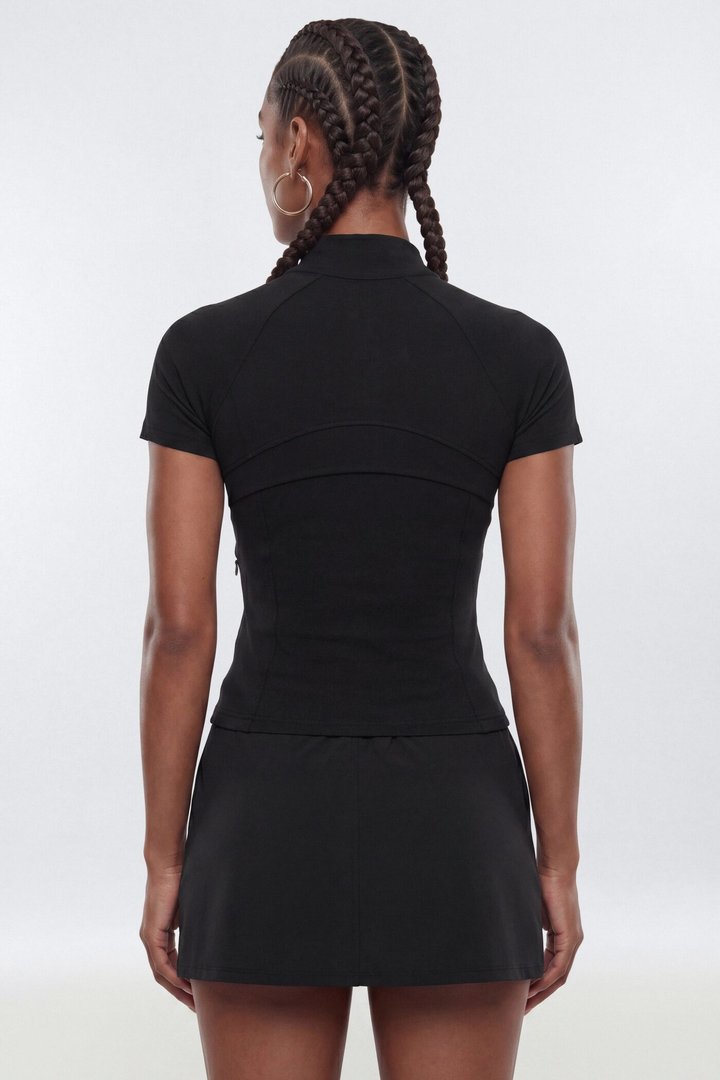 ProStretch™ Short Sleeve Front Zip Sports Jacket - Black