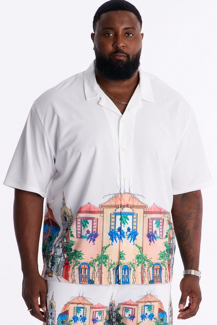 La Calle Viva Cuban Collar Shirt - Multi Color