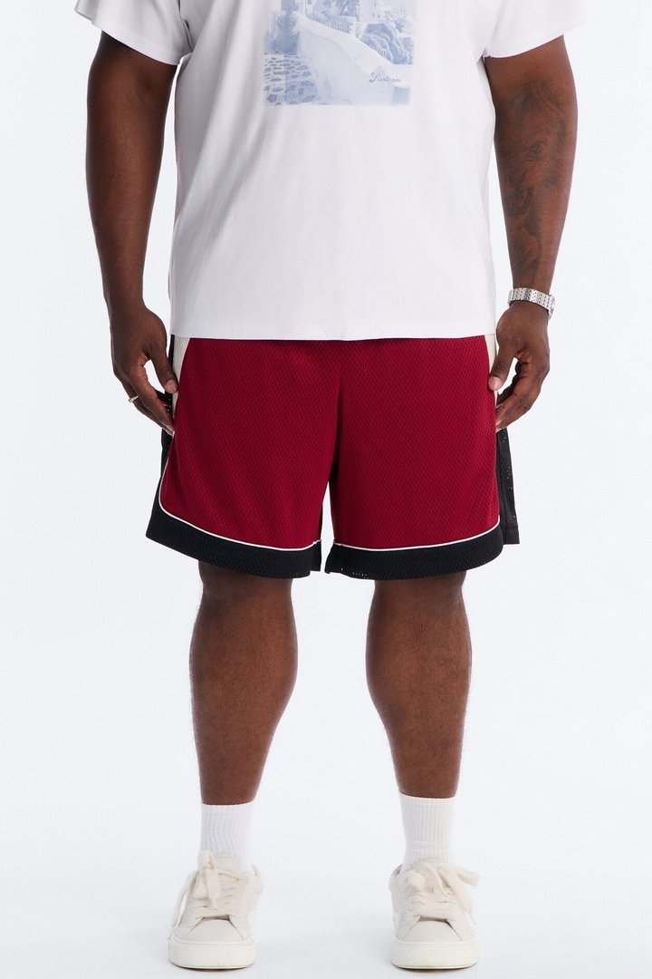 Marcello Relaxed Mesh Short - Red/combo