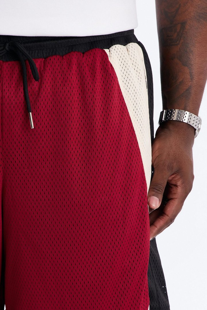 Marcello Relaxed Mesh Short - Red/combo