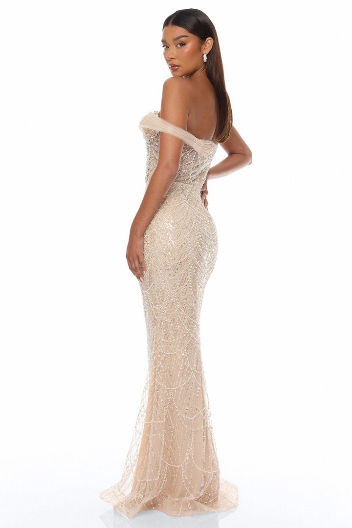Diamond Of The Ball Sequin Gown - Champagne