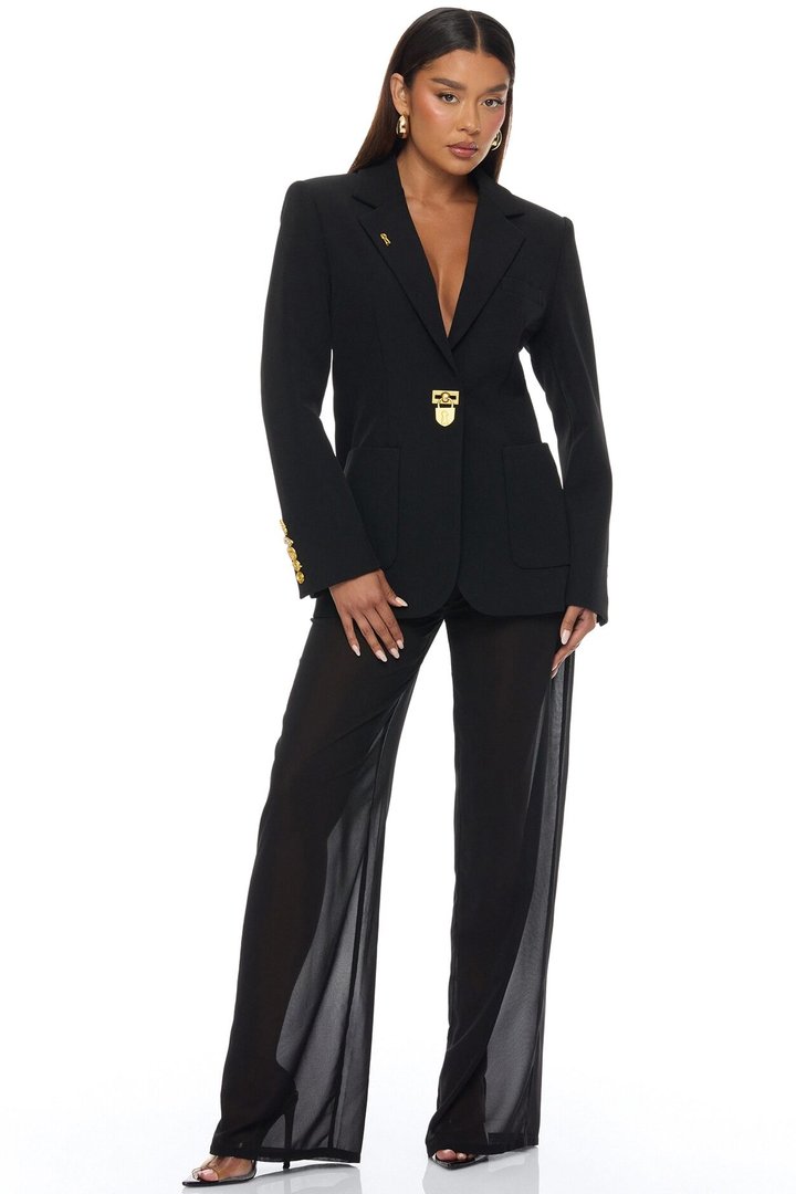 Odette Hardware Blazer - Black