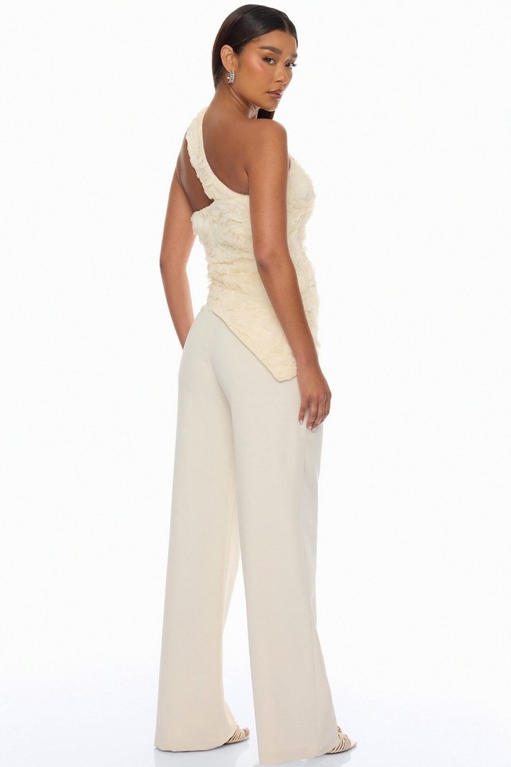 Daphne One Shoulder Corset Pant Set - Cream