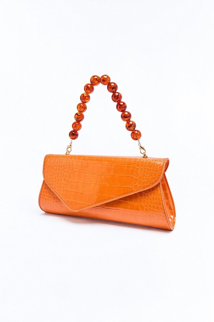 Like Sunshine Faux Leather Satchel Handbag - Orange