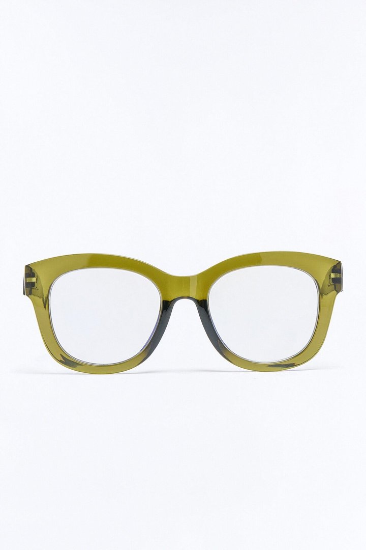 Screen Chic Square Blue Light Glasses - Olive