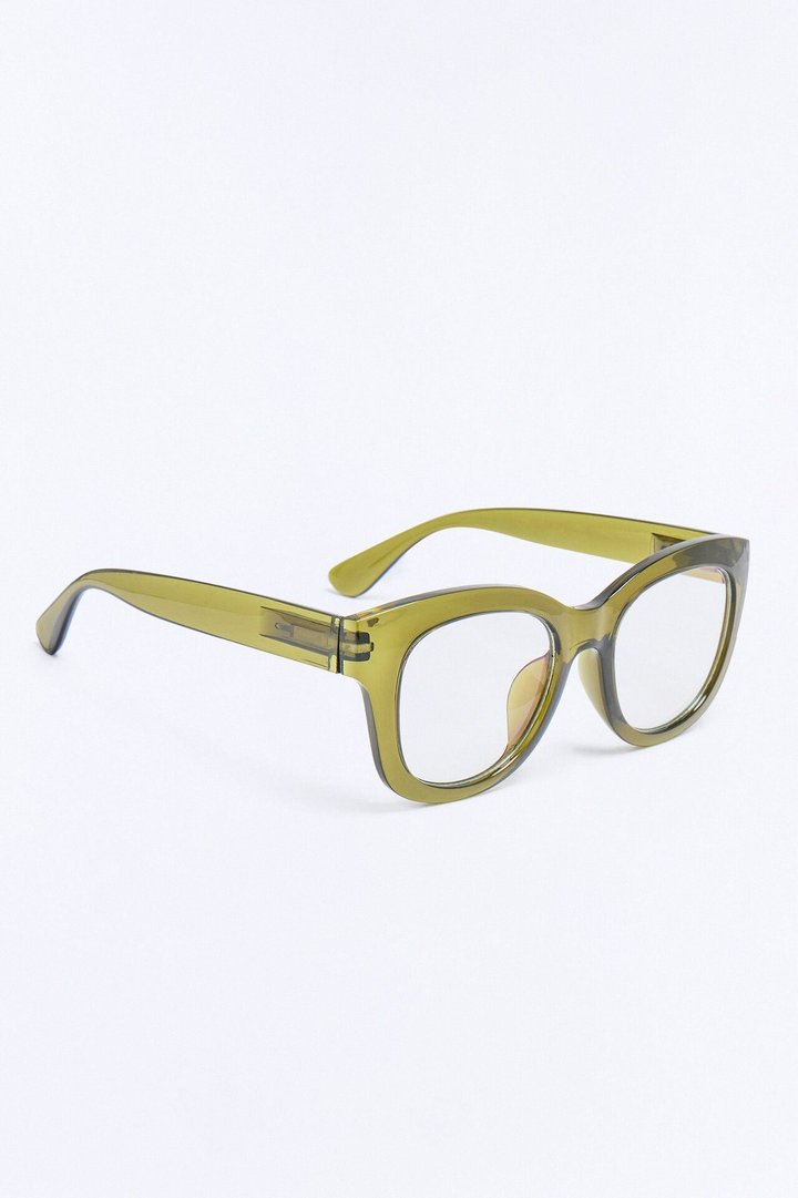 Screen Chic Square Blue Light Glasses - Olive