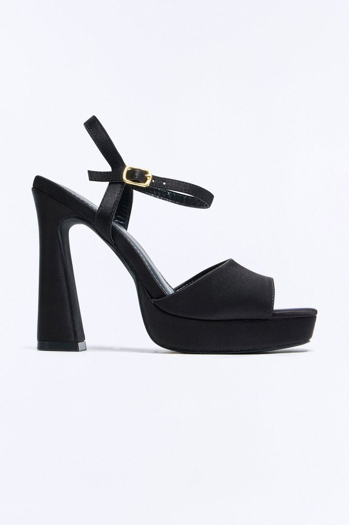 Landra Suede Platform Heels - Black