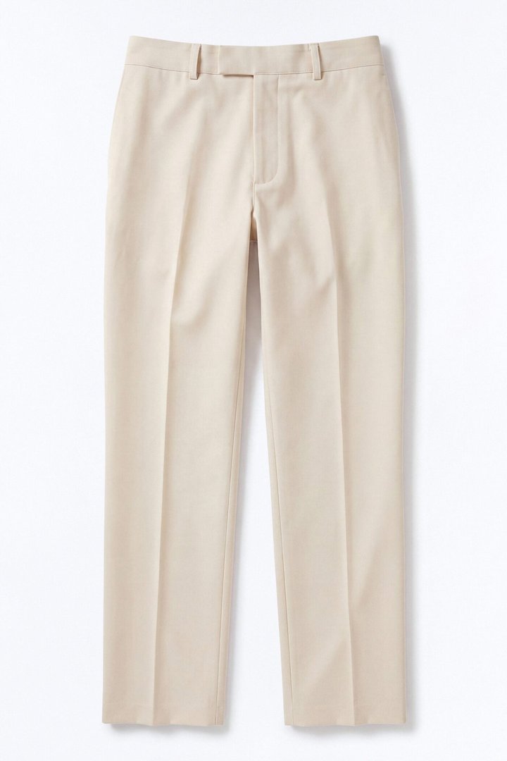 Modern Essential Relaxed Straight Hybrid Waist Trouser - Beige
