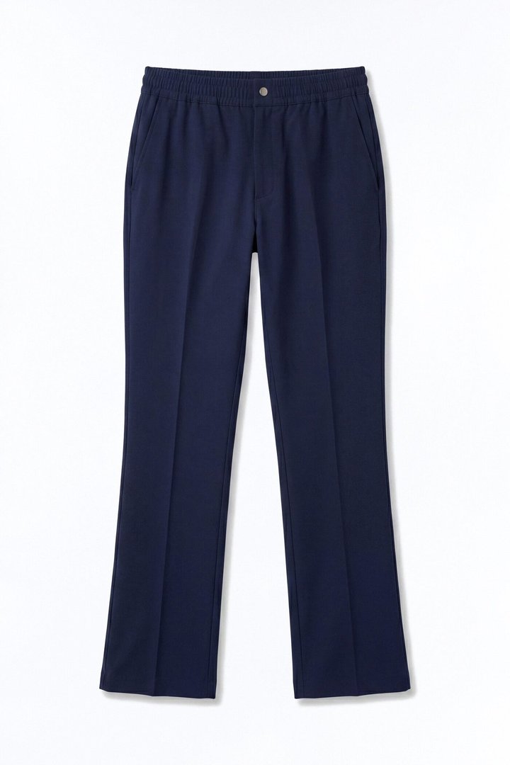 Modern Essential Slim Flare Slit Trouser - Navy