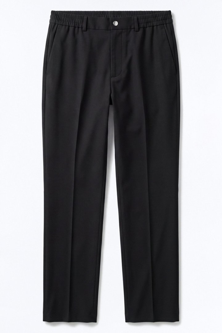 Modern Essential Slim Flare Slit Trouser - Black
