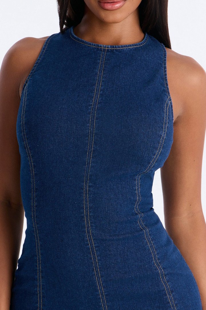 Countryside Denim Maxi Dress - Dark Wash