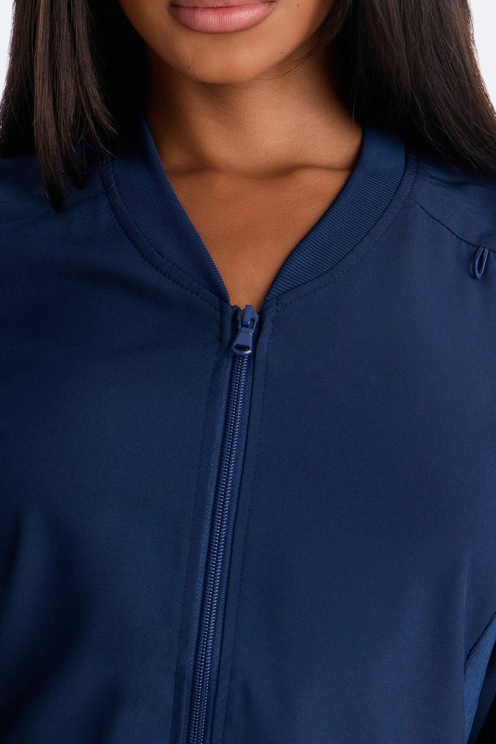 Take Care 4 Way Stretch Scrub Uniform Jacket - Navy