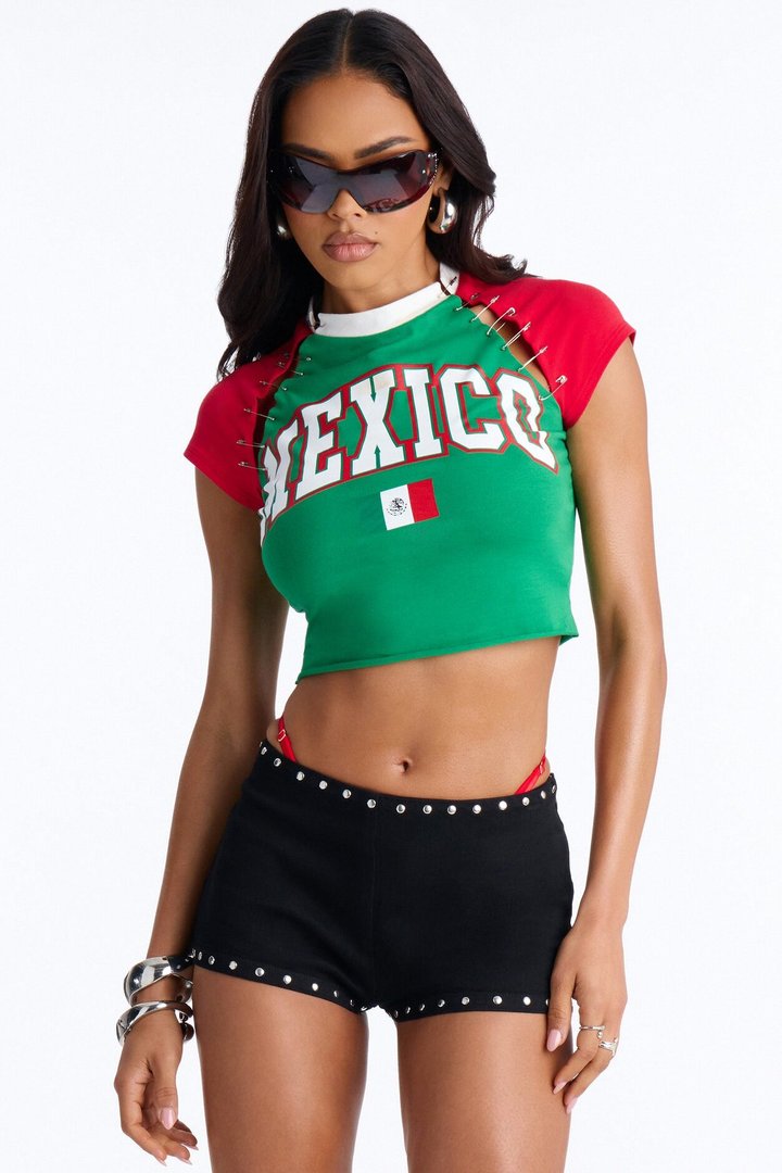 Mexico Pinned Baby Tee - Green
