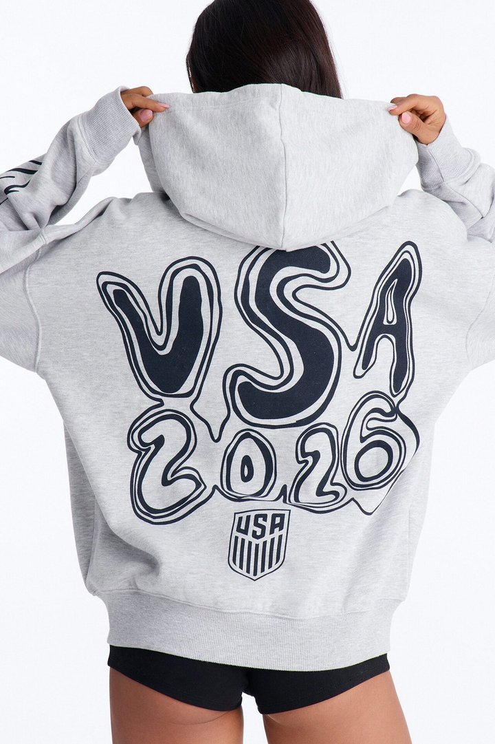 US Soccer Full Zip Hoodie - Heather Grey