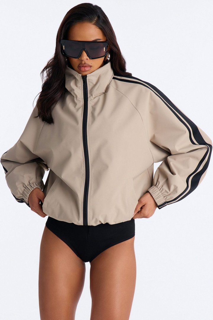 Trackstar Contrast Windbreaker Jacket - Khaki/combo