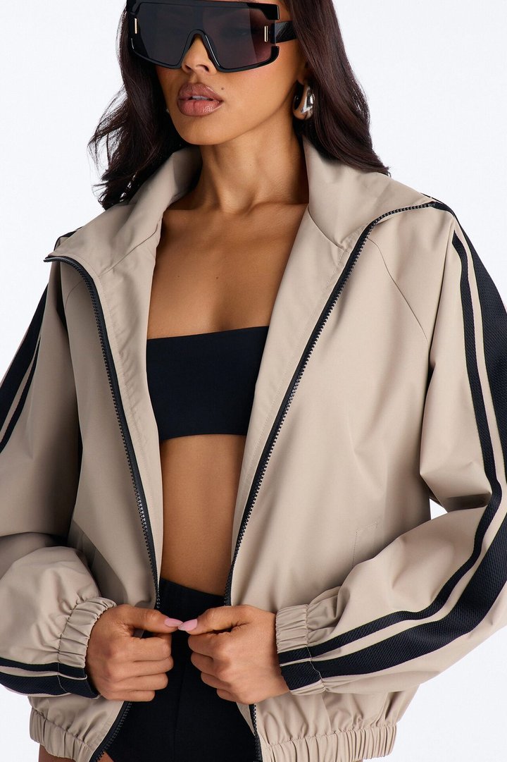 Trackstar Contrast Windbreaker Jacket - Khaki/combo